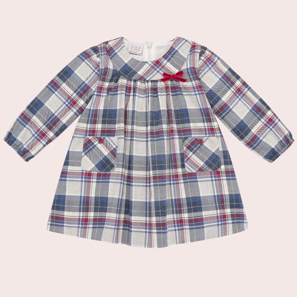 BABY GIRLS CLOTHES DRESS "ESCONDITE" CHECK